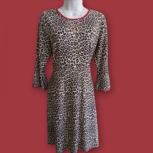 🐆 NWT- Jude Connally Leopard Camel Bell Sleeve Dress 🐆